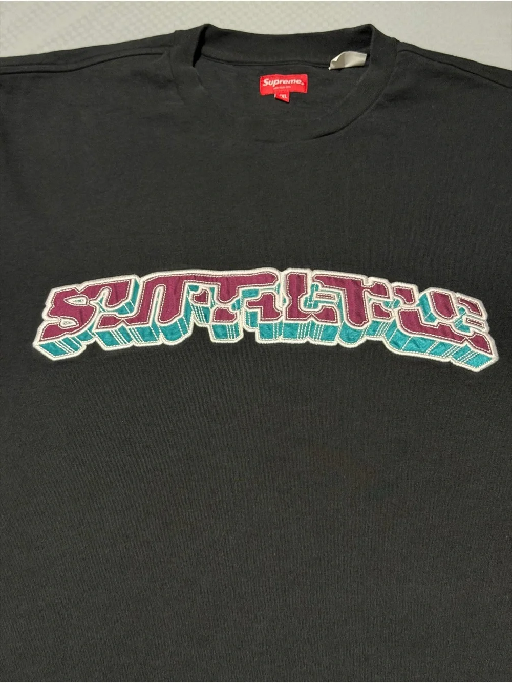 Size XXL - Supreme Block Arc S/S Tee Shirt Black   SS23
